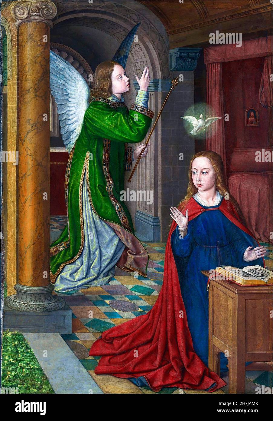 The Annunciation by Jean Hey (or Jean Hay) (c. 1475 -c. 1505), c. 1490-95 Stock Photo