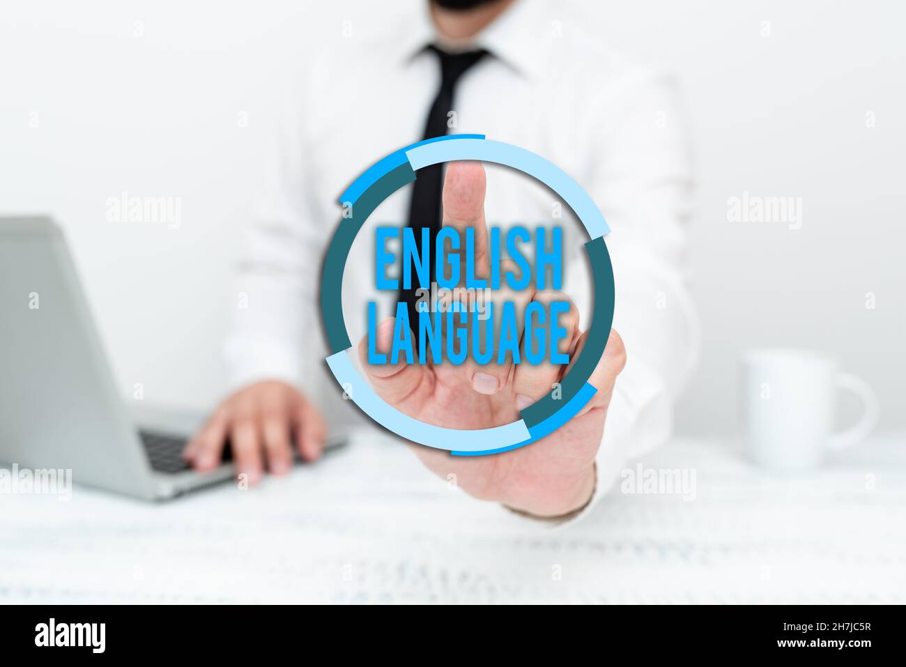 Inspiration showing sign English Language. Business concept third spoken native lang in world after Chinese and Spanish Remote Office Work Online Stock Photo