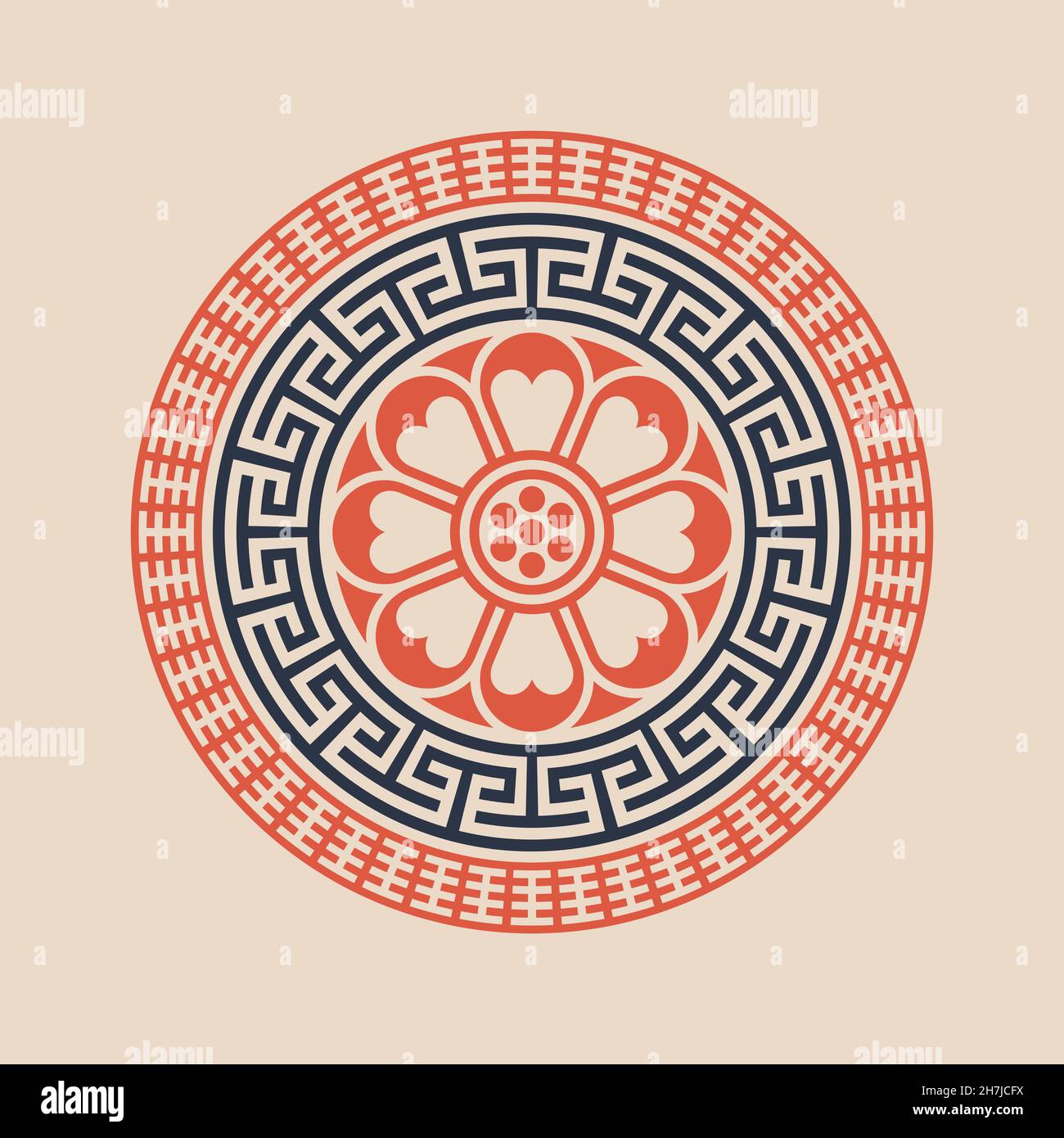 Vector korean ornament. Asain pattern, pattern fills Stock Vector
