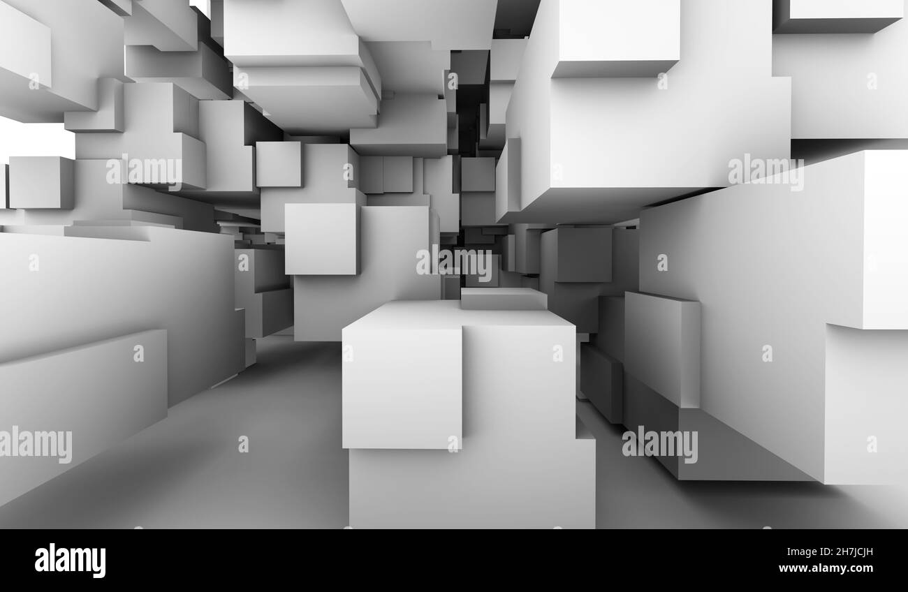 Abstract 3d background consisting of cubes. Stock Photo