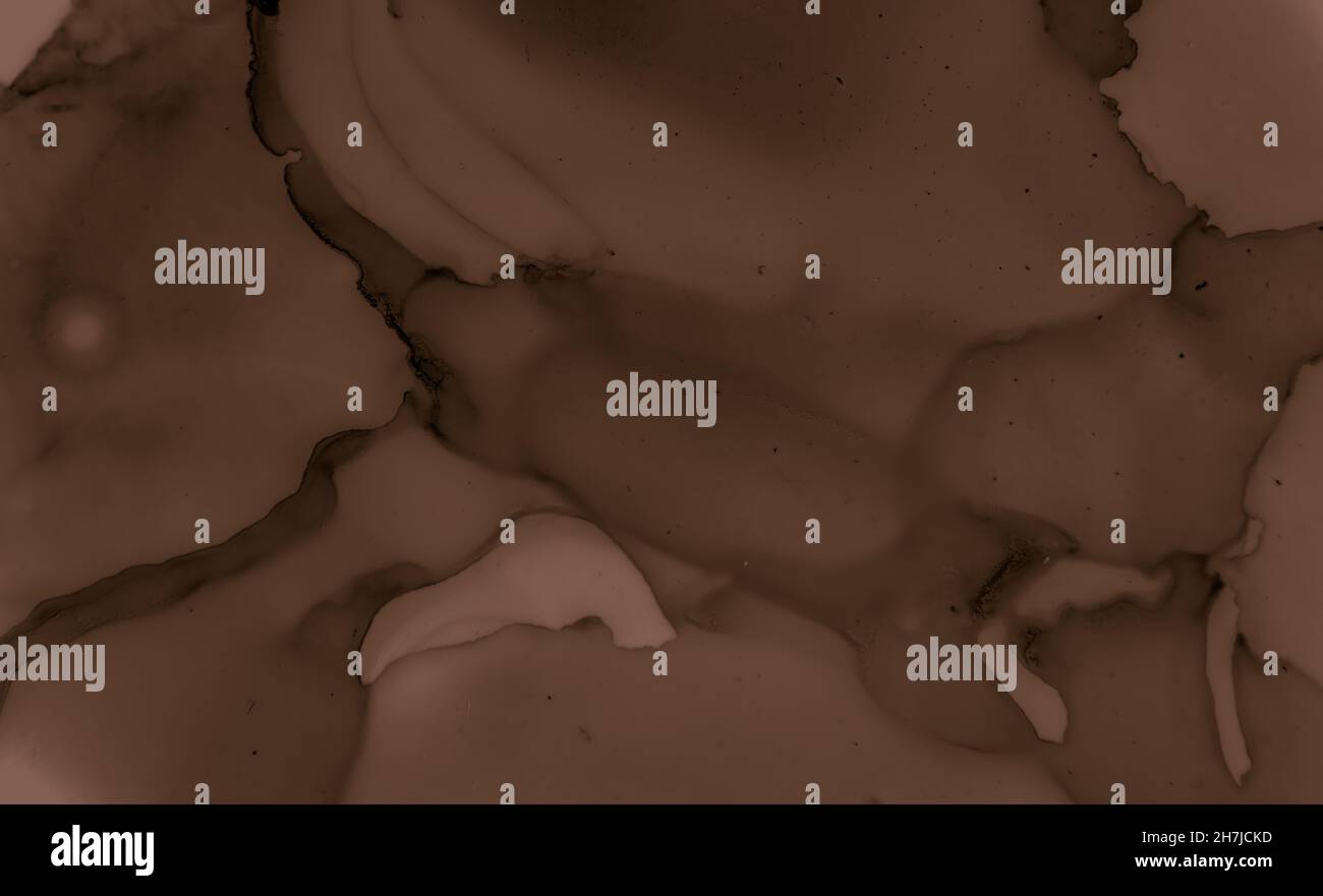 Liquid Chocolate Texture. Brown Cream Background. Stock Photo