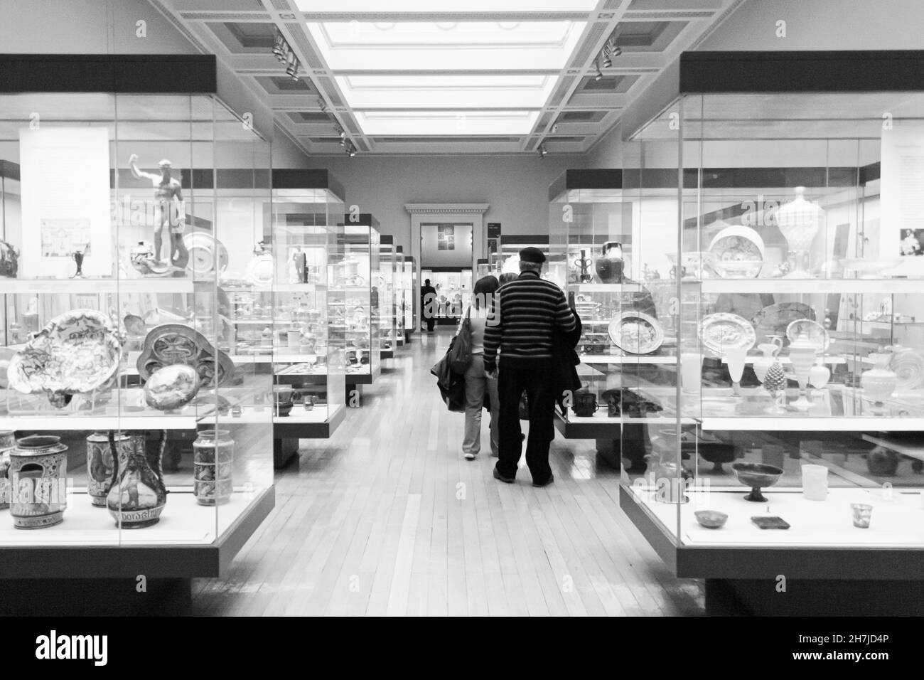 The british museum london courtyard Black and White Stock Photos