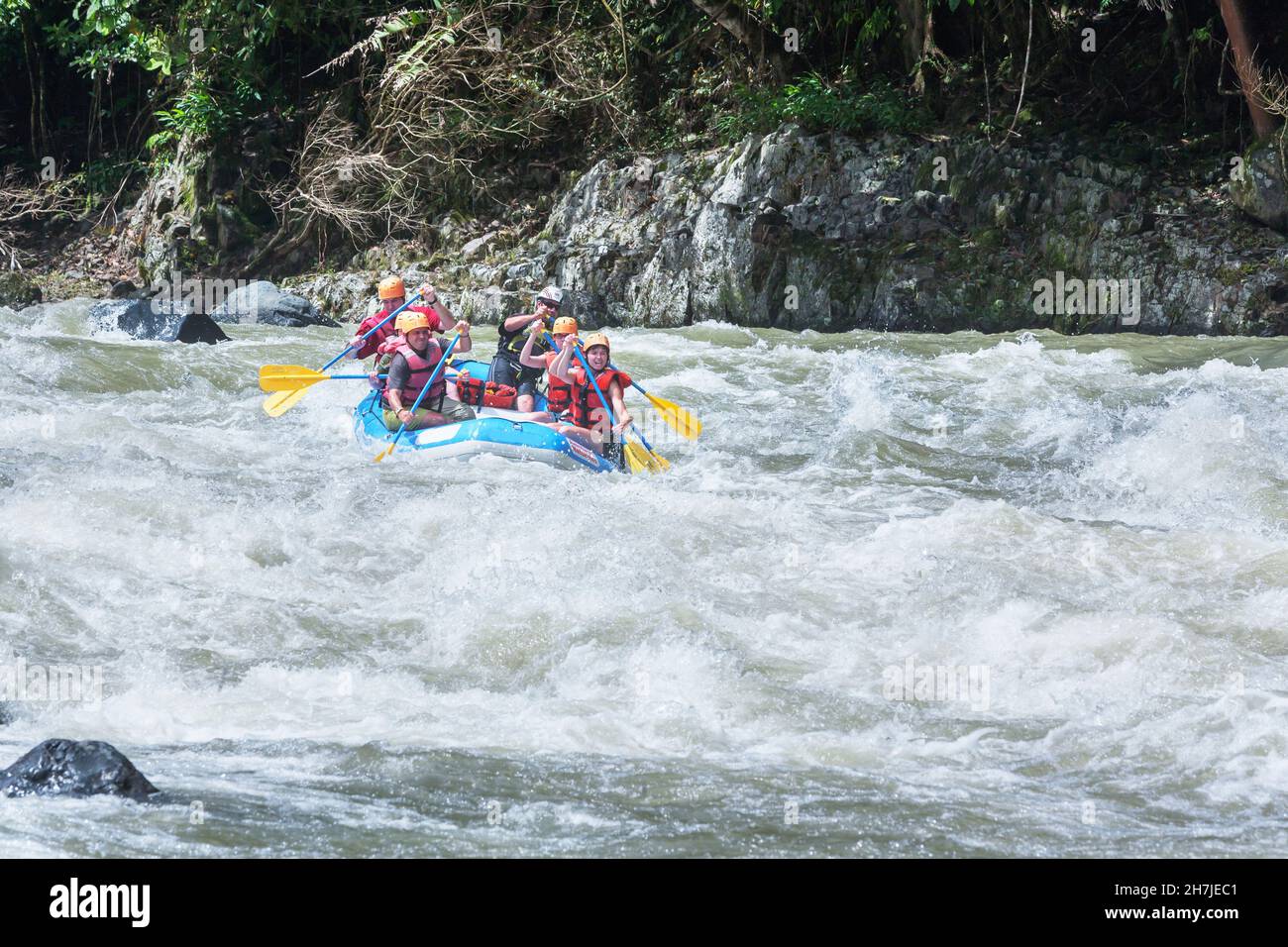 A group of people white water rafting, Pacuare River, Turrialba, Costa