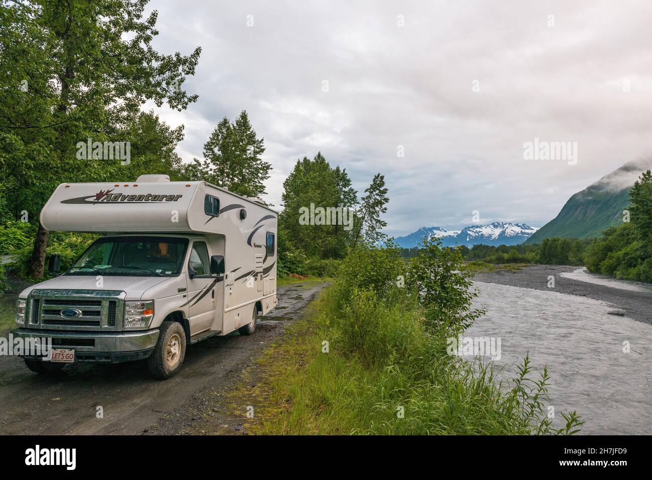 Camping by the river, Alaska, USA Stock Photo - Alamy