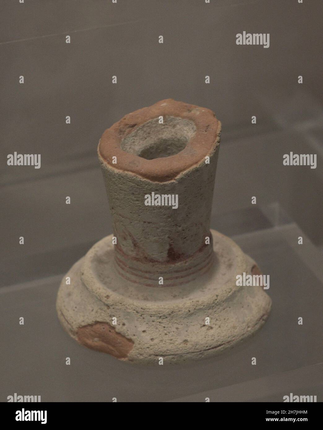Ceramic fragment, originally the base of a pitcher. 3rd century B.C. Found at Triq il-Wileg (San Lawrenz, island of Gozo, Malta). Gozo Museum of Archaeology. Cittadella de Victoria. Gozo, Malta Stock Photo