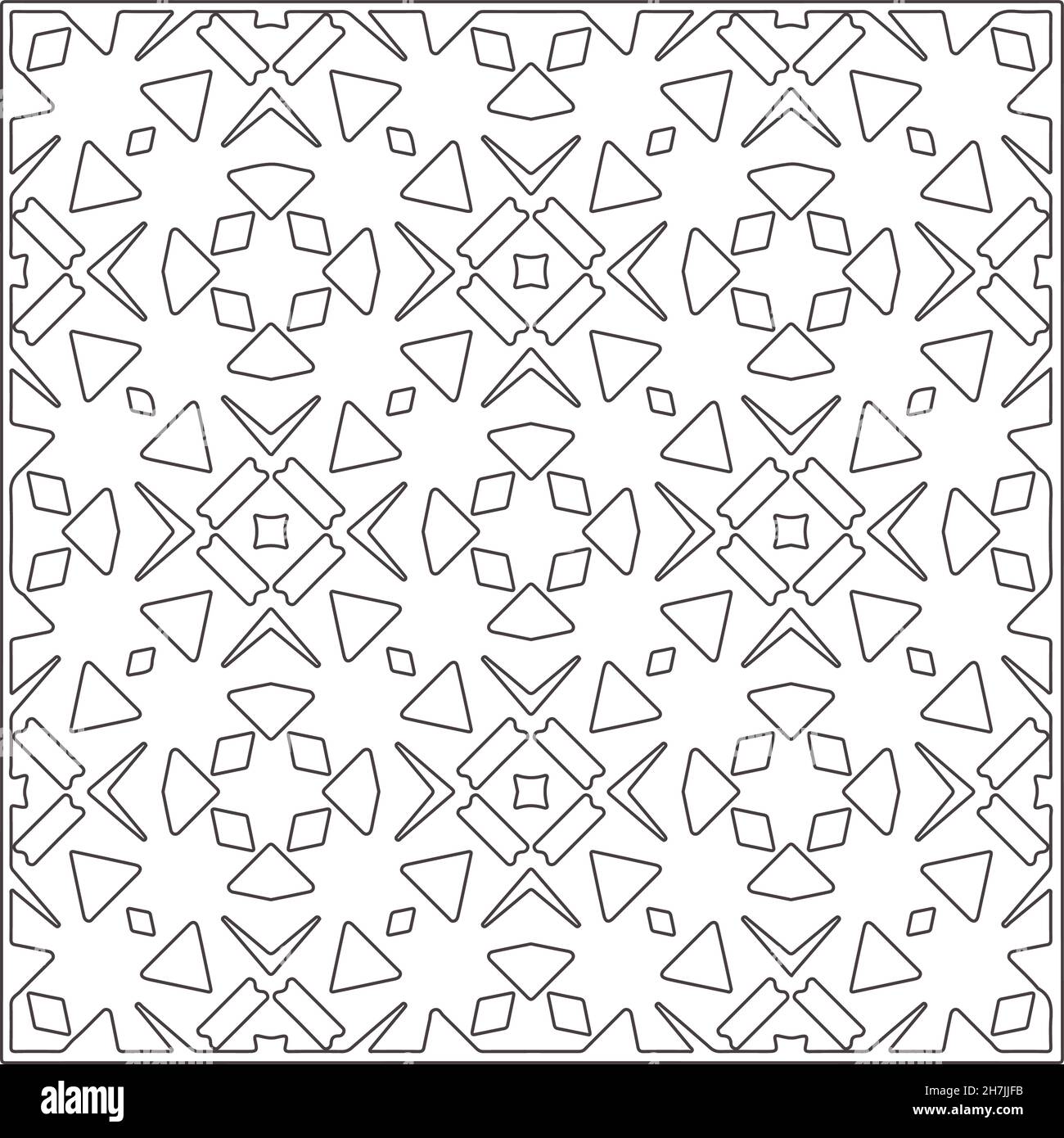 Seamless vector pattern in geometric ornamental style. Black pattern ...
