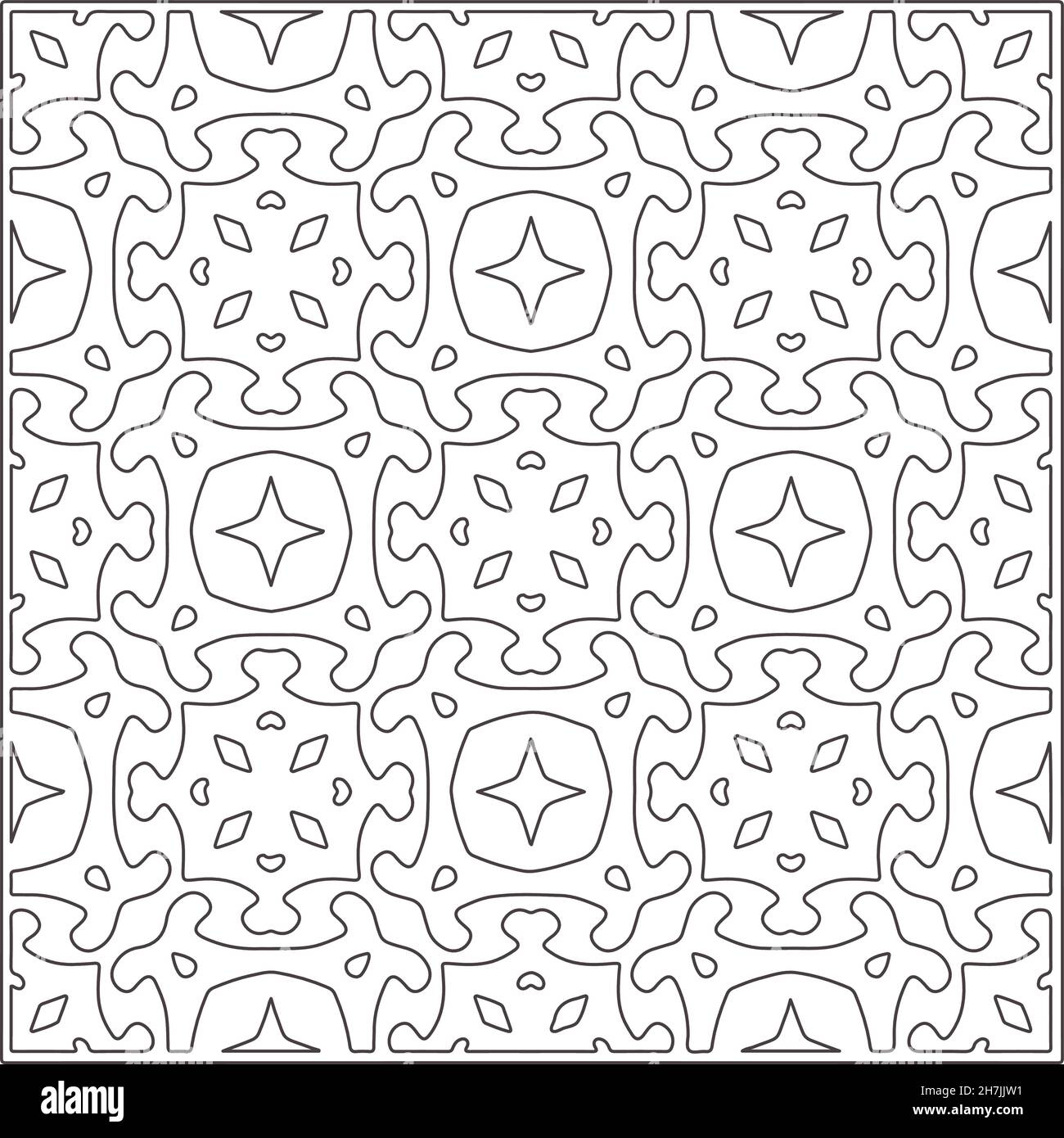 Seamless vector pattern in geometric ornamental style. Black pattern ...
