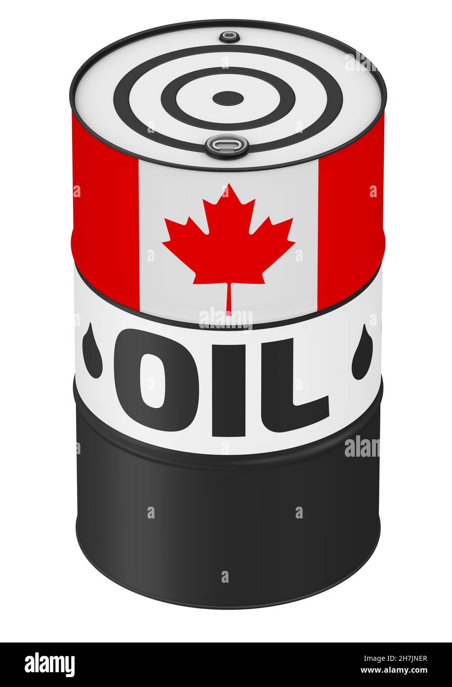 A barrel of oil from Canada. One barrel with flag of Canada and the