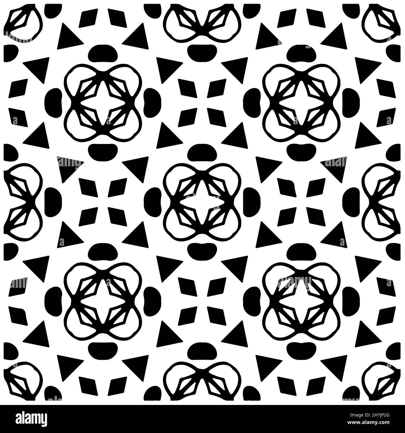 Vector pattern with symmetrical elements . Repeating geometric tiles ...
