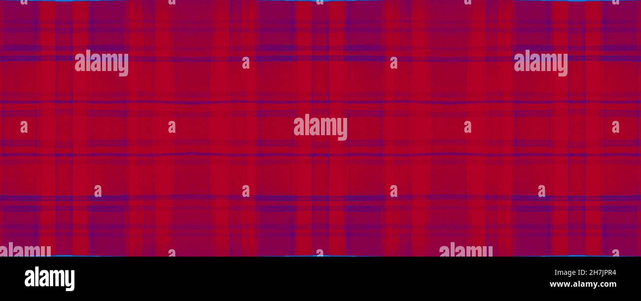 Red Plaid. Seamless Checkered Wool. Scotland Stock Photo