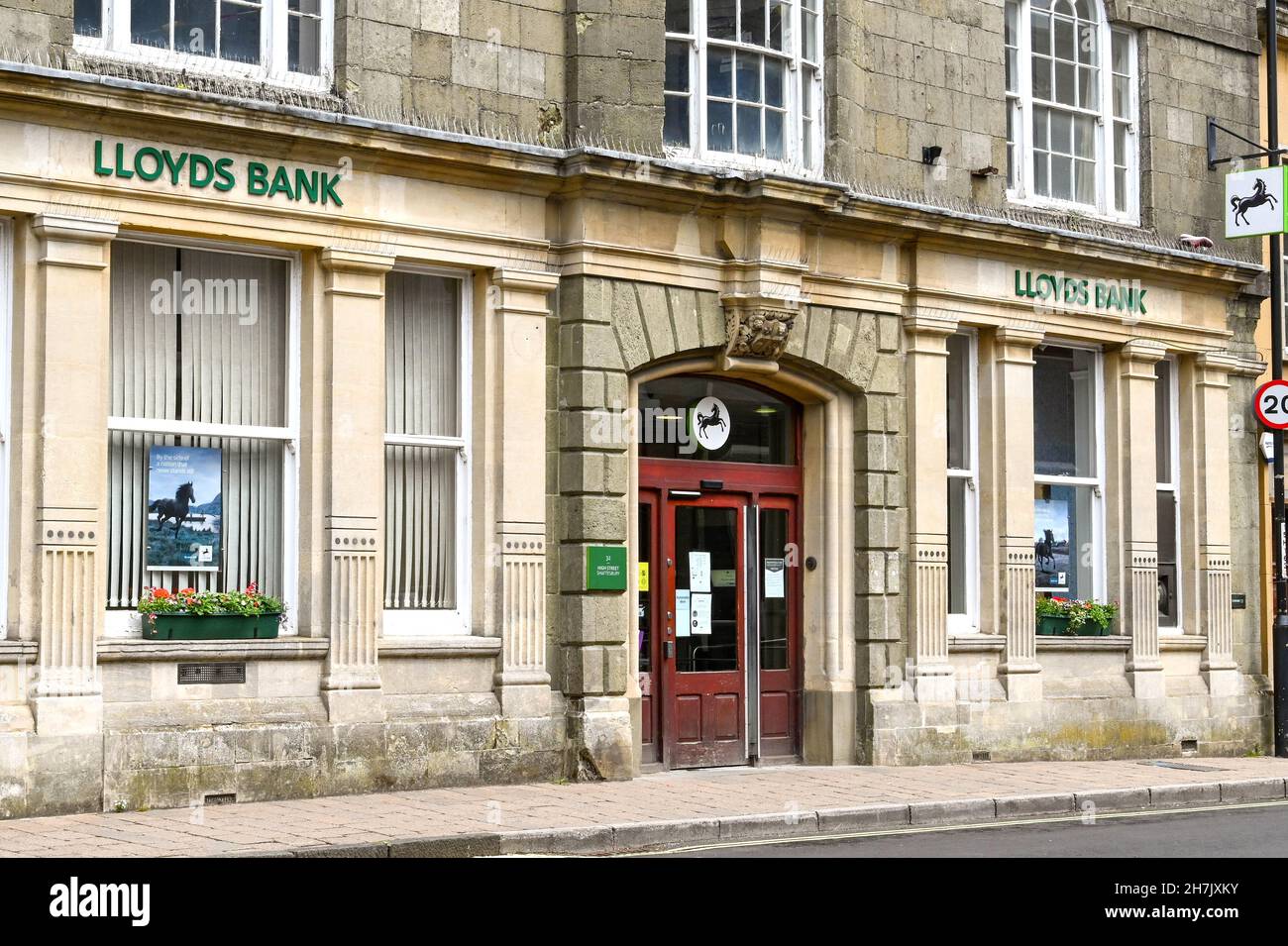 Shaftsbury, England June 2021 Exterior view of the branch of Lloyds