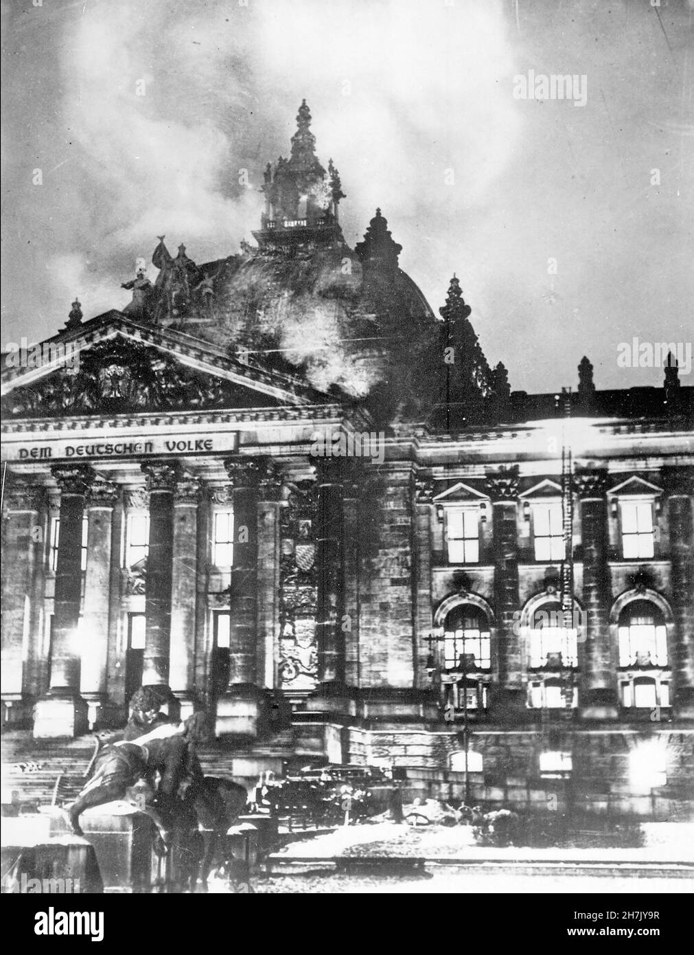REICHSTAG FIRE, Berlin,  27 February 1933. Stock Photo