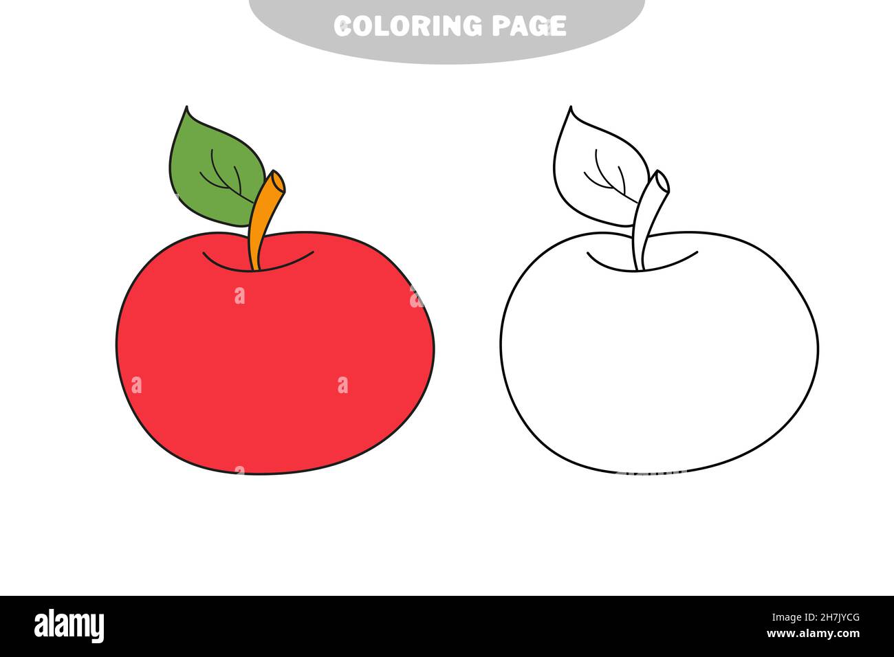Simple Coloring Pages For Preschoolers - Simple Coloring Page Apple To Be Colored The Coloring Book For Preschool Kids With Easy Educational Gaming Level Color And Black And White Version 2H7JYCG 