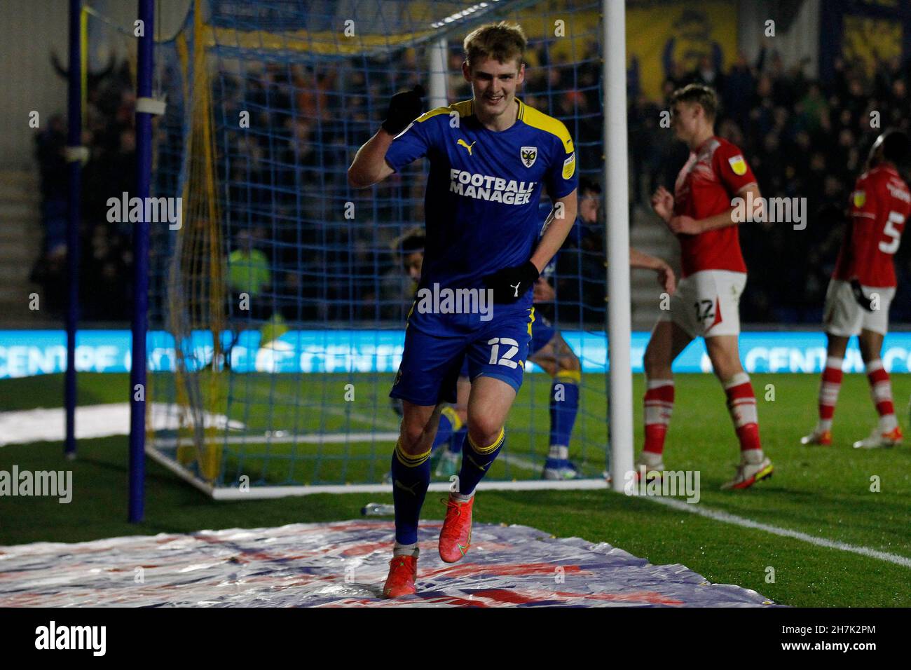 J Rudoni London, UK. 23rd Nov, 2021. GOAL - Jack Rudoni of AFC Wimbledon ...