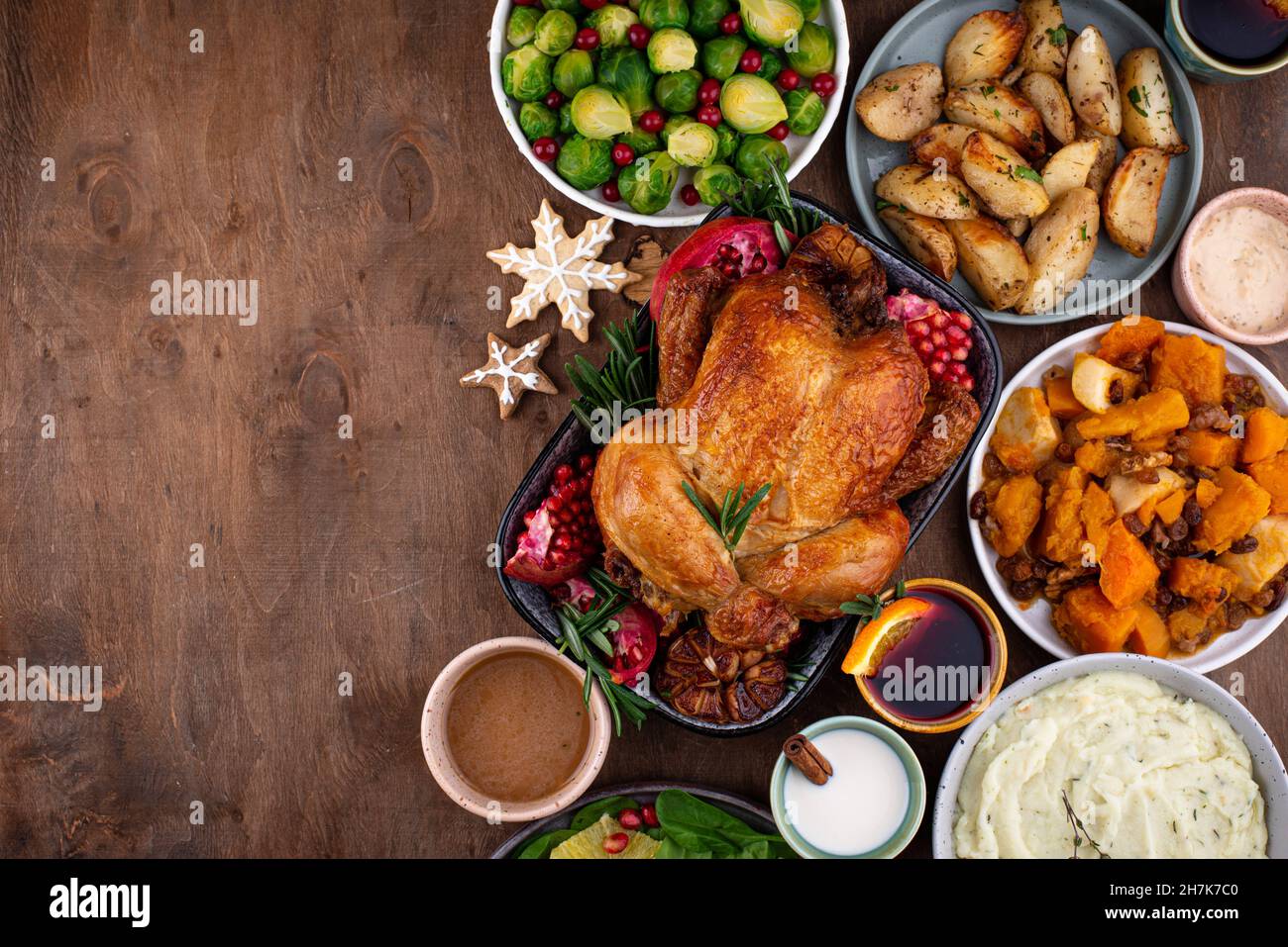 Christmas festive dinner with traditional dishes Stock Photo - Alamy