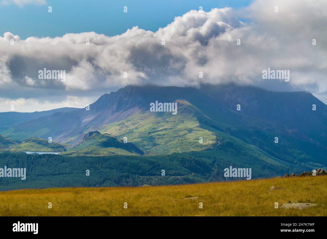 Mynydd Mawr, a mountain in Snowdonia, Wales, UK photographed in late Summer Stock Photo