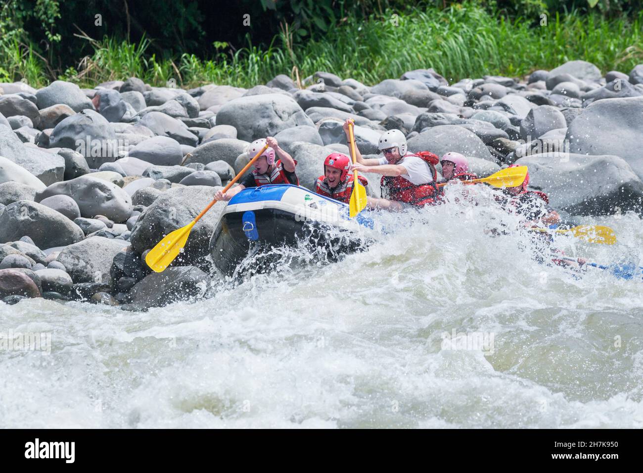 A group of people white water rafting, Pacuare River, Turrialba, Costa