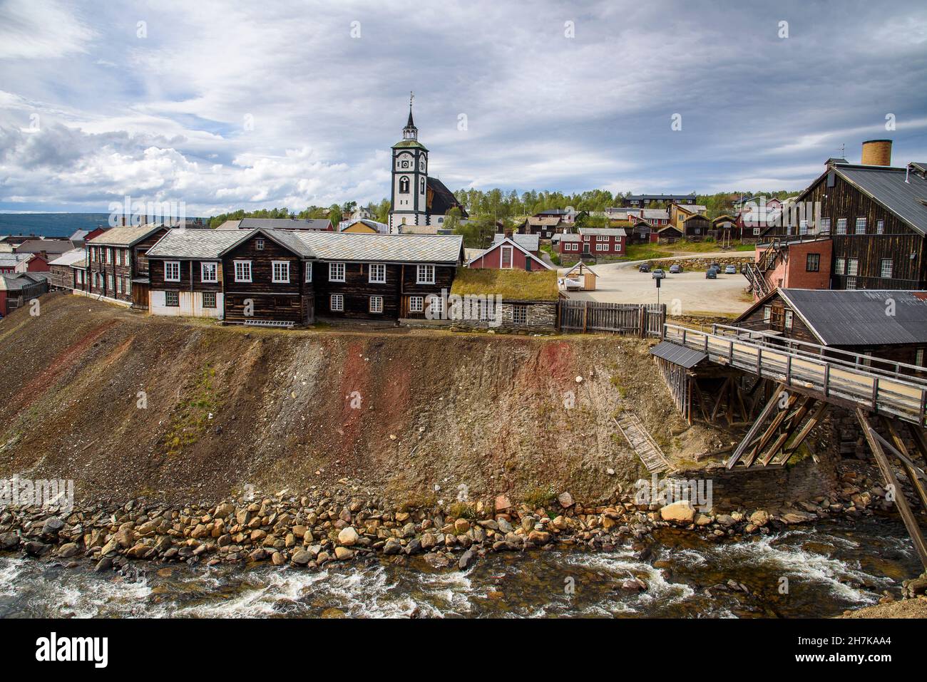 Mining town of Røros: Bergstaden (old town), Roros, Norway Stock Photo ...
