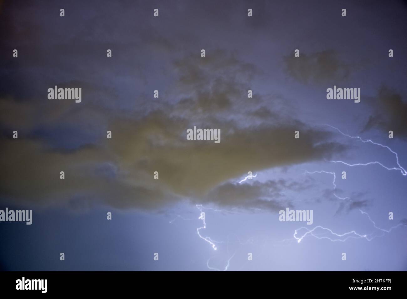 Lightning In The Night Sky Stock Photo - Alamy