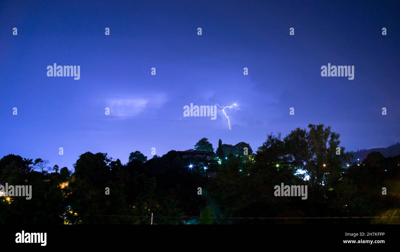 Lightning In The Night Sky Stock Photo - Alamy