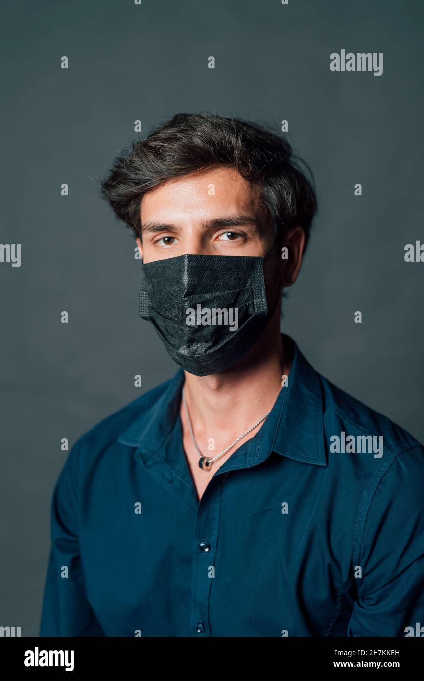 Man mask black background hi-res stock photography and images - Alamy