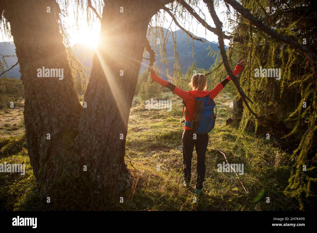 Female hiker walking in nature hi-res stock photography and images - Alamy