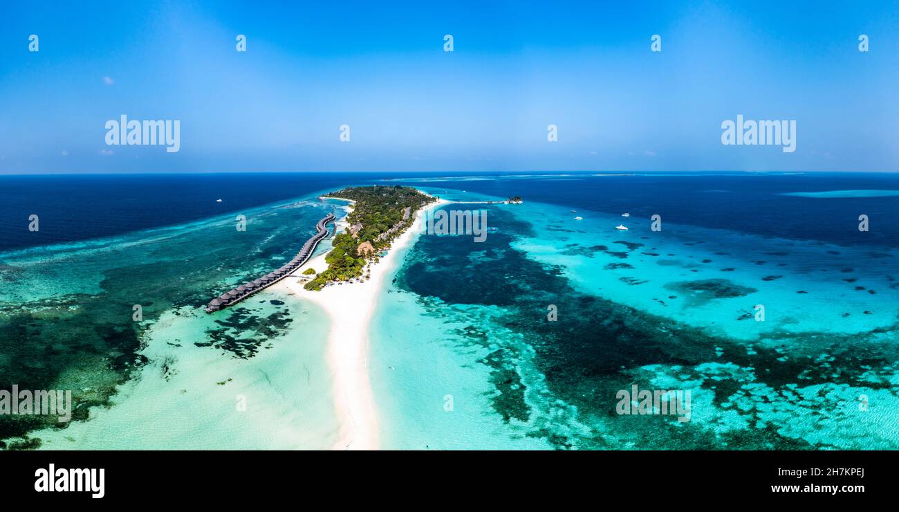 Landscape view of Kuredu island amidst seascape Stock Photo