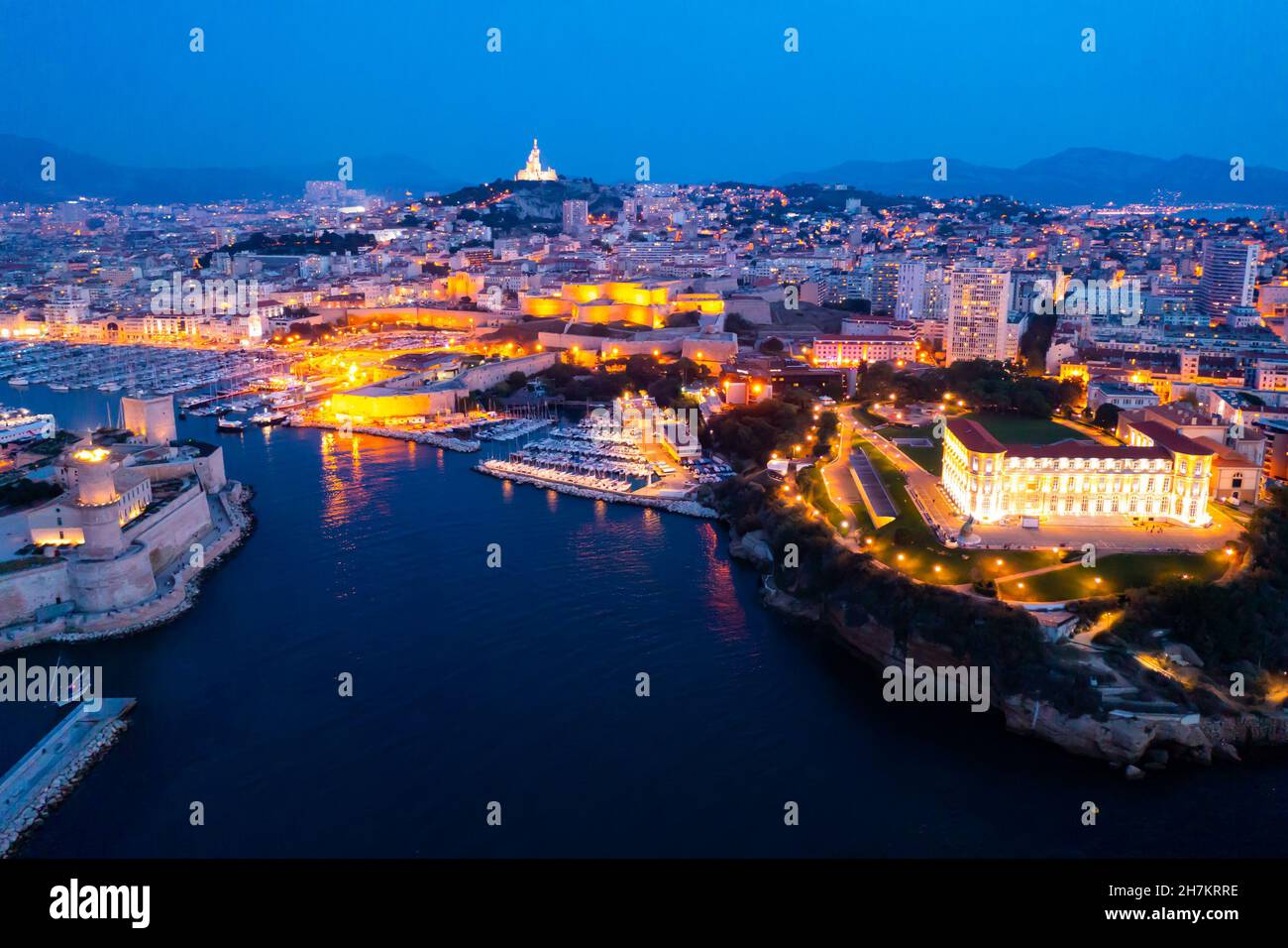 Marseille night skyline hi-res stock photography and images - Alamy
