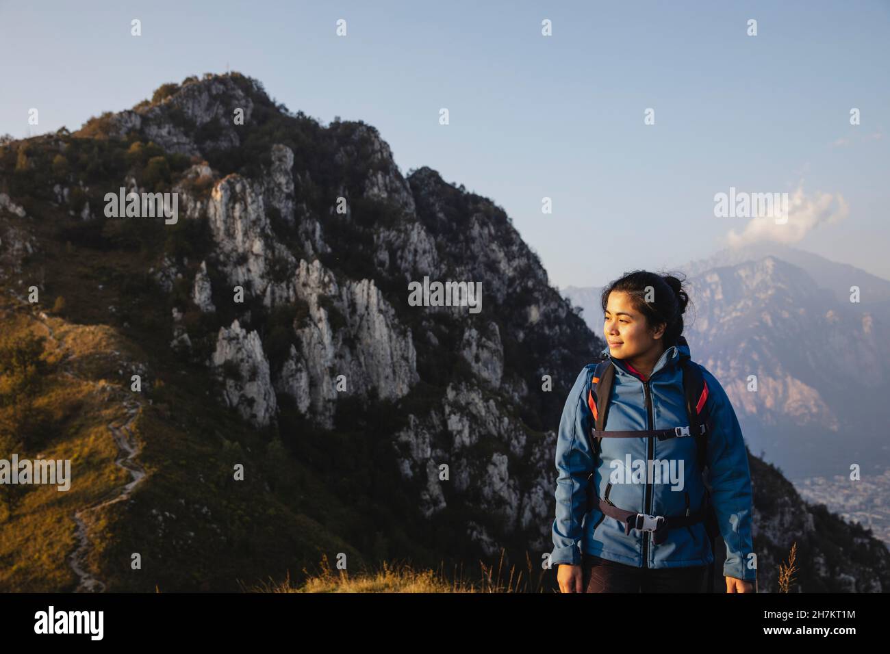 Young hiker standing on hi-res stock photography and images - Alamy