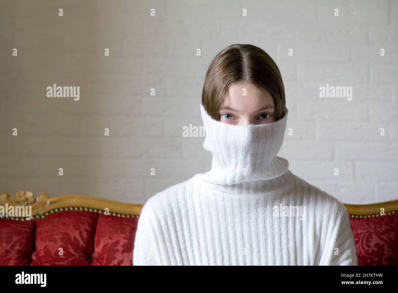 white face turtleneck