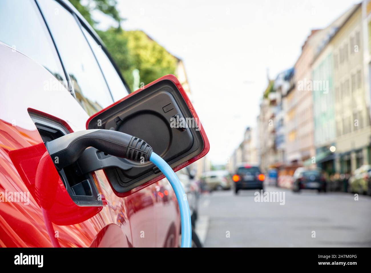 Electric vehicle charging socket hires stock photography and images