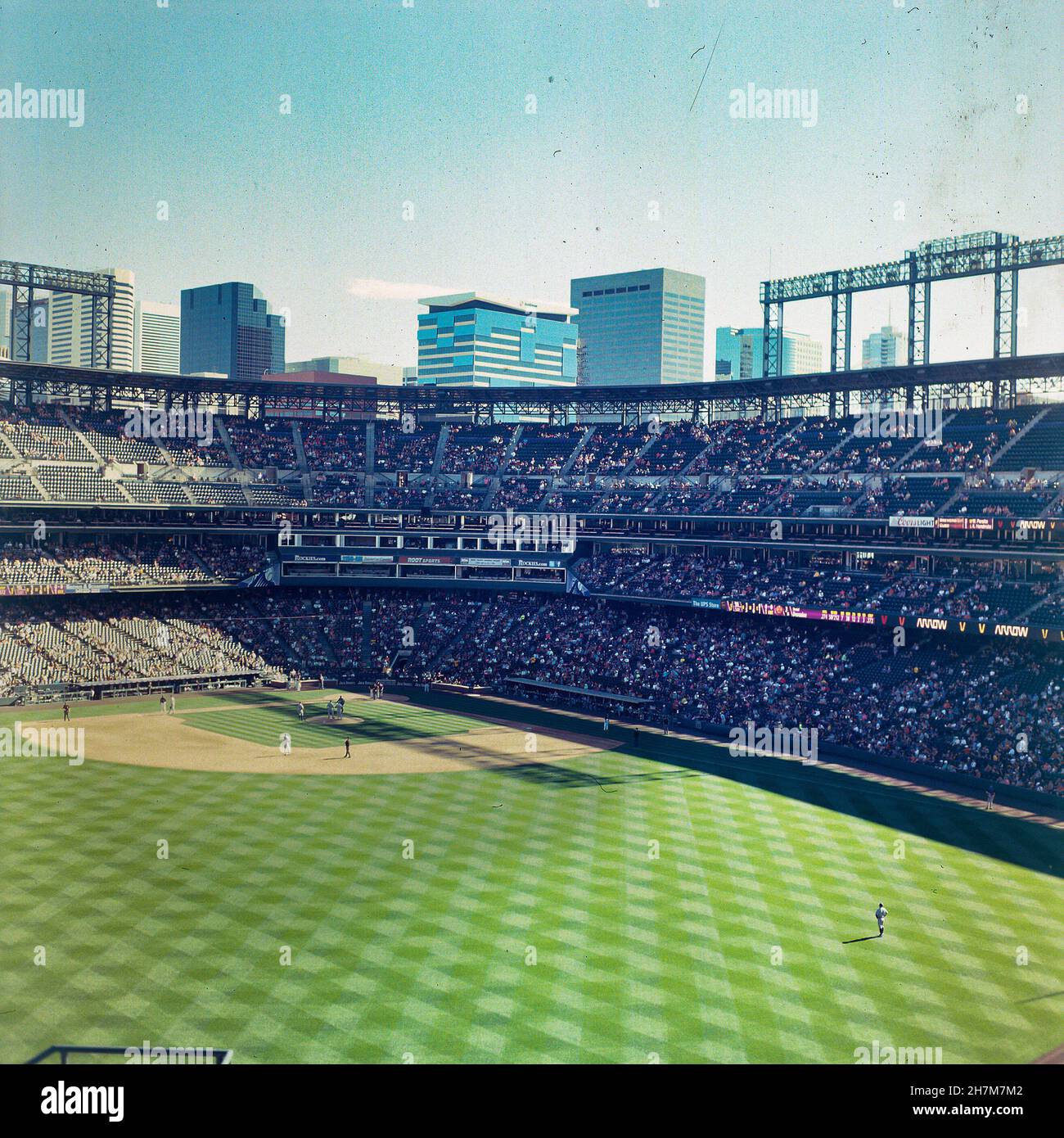 Coors Field in Denver, Colorado. Vantage from the Rock Pile during a  baseball game Stock Photo - Alamy