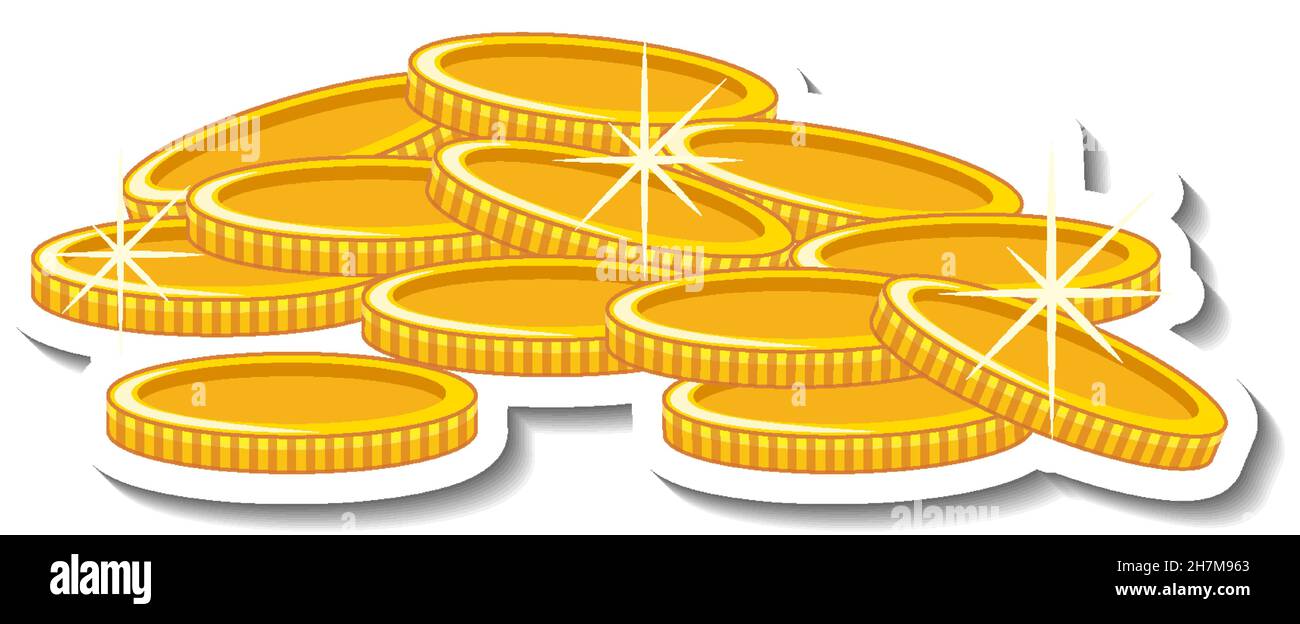 Gold coins on white background illustration Stock Vector Image & Art ...