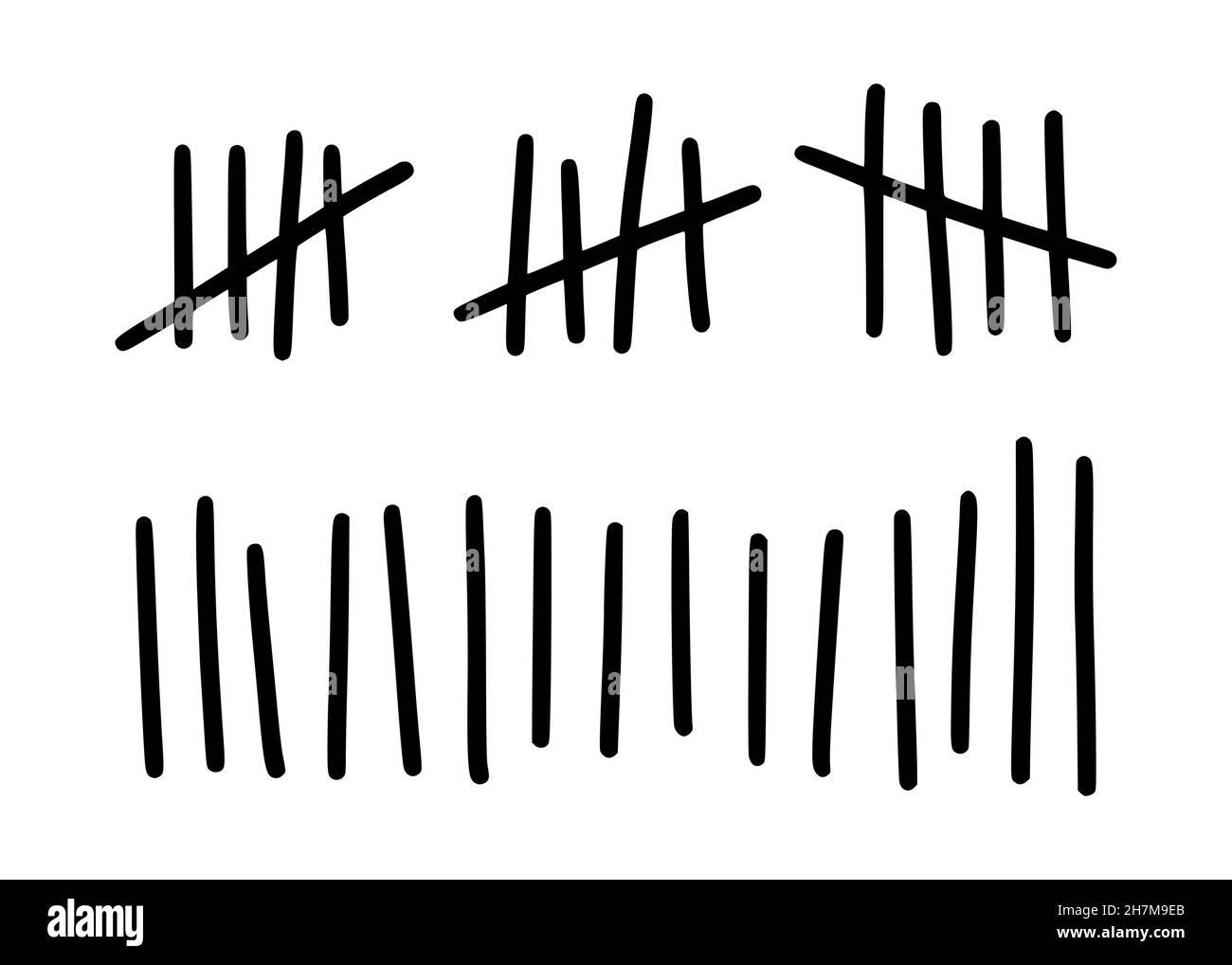 Tally marks to count days in prison. Tally marks for math lessons