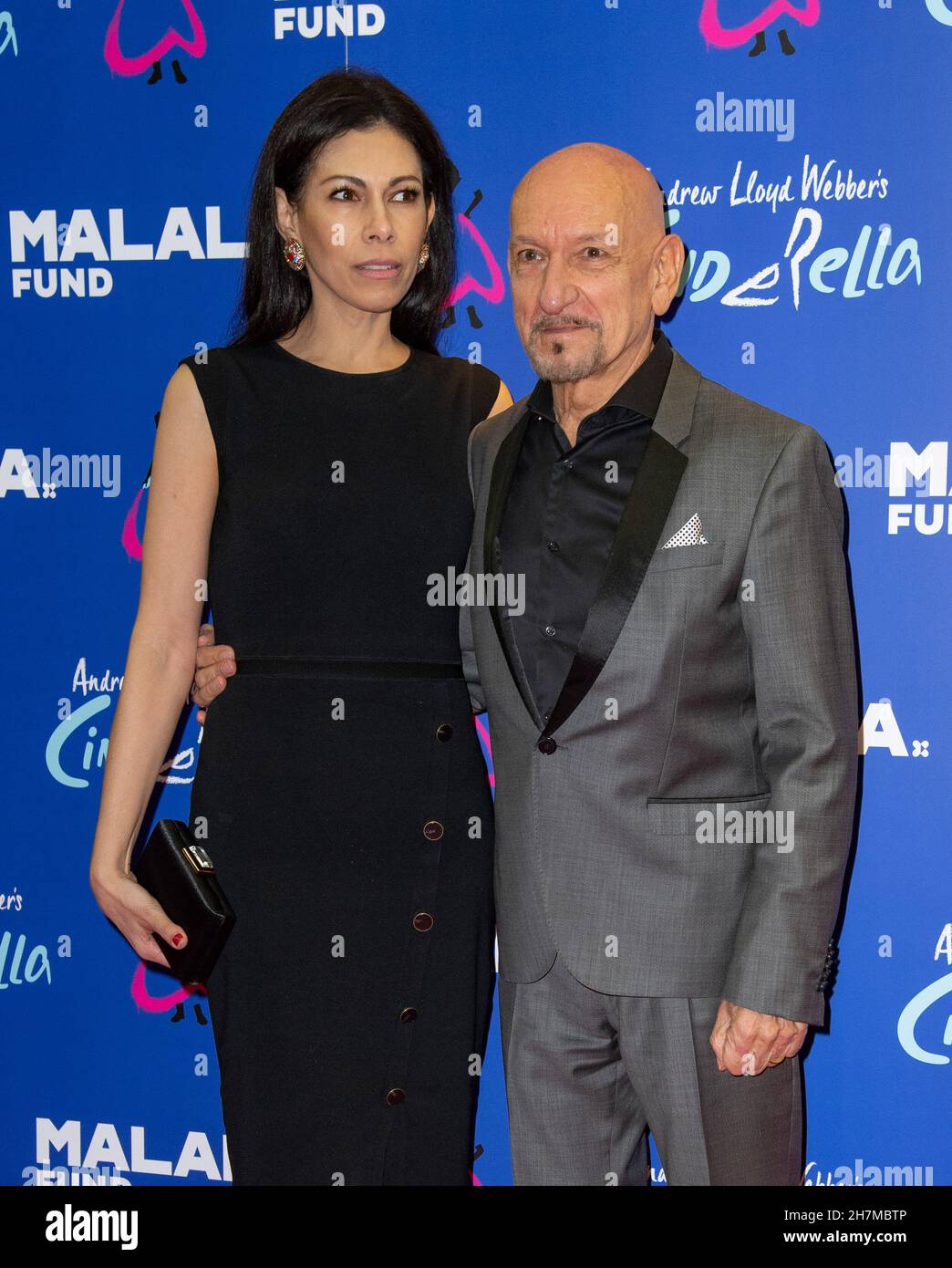 London, UK. 22nd Nov, 2021. Daniela Lavender (L), and her husband Ben Kingsley (R) attend the Gala performance of 'Cinderella' to support the Malala Fund at the Gillian Lynne Theatre in London. (Photo by Gary Mitchell/SOPA Images/Sipa USA) Credit: Sipa USA/Alamy Live News Stock Photo