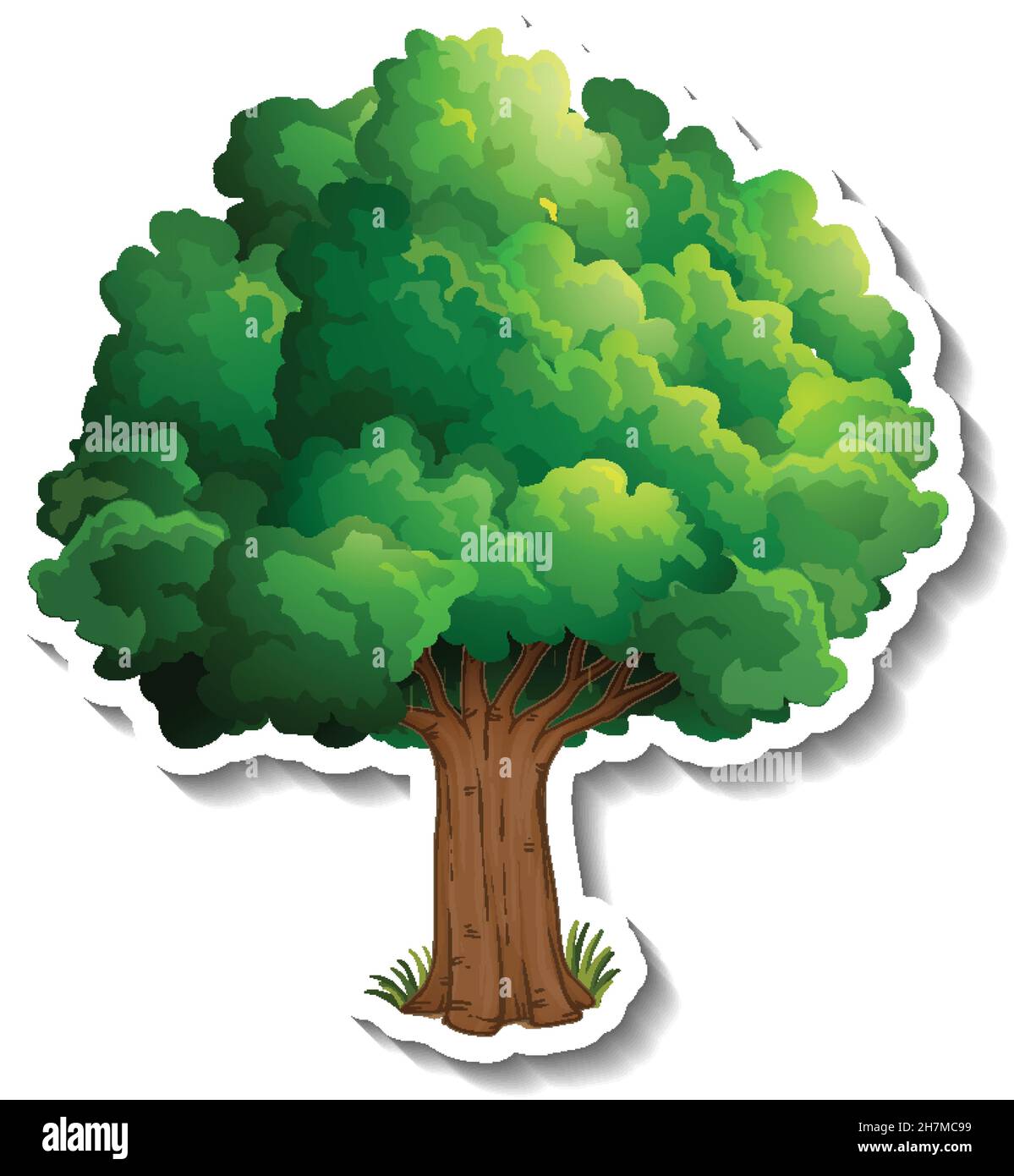 Tree sticker on white background illustration Stock Vector Image & Art ...