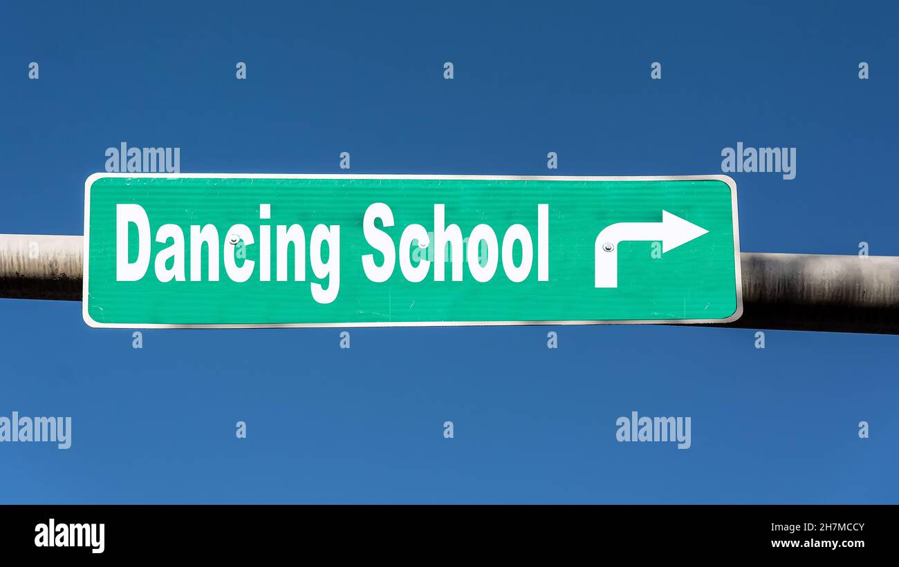 Street Sign the Direction Way to DANCING SCHOOL Stock Photo - Alamy