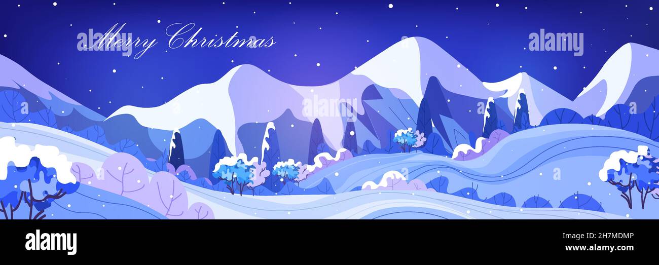 snowy mountain range beautiful nature night landscape background ski ...