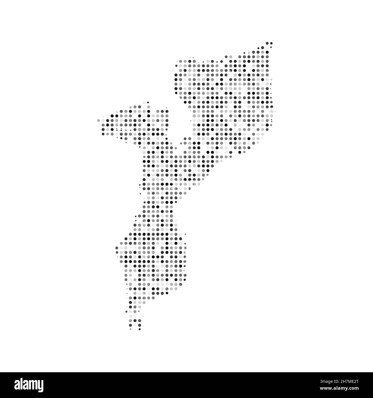 Abstract Dotted Black And White Halftone Effect Vector Map Of 