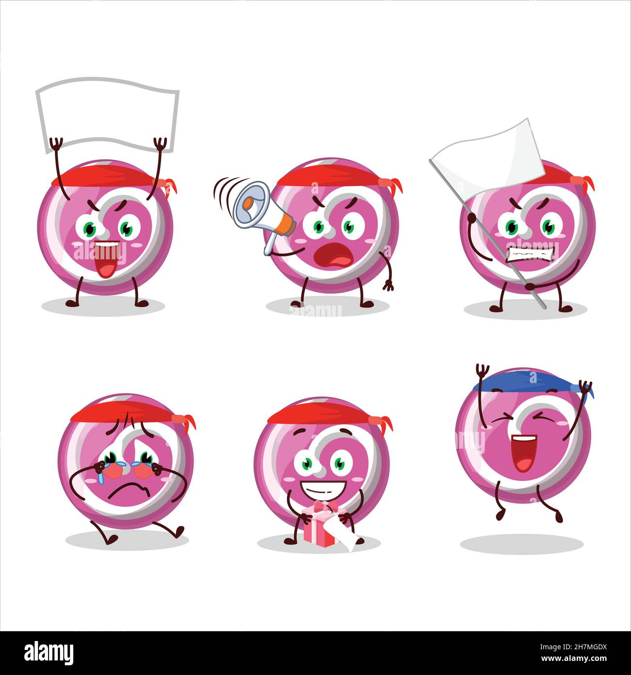 Mascot design style of pink sweet candy character as an attractive ...