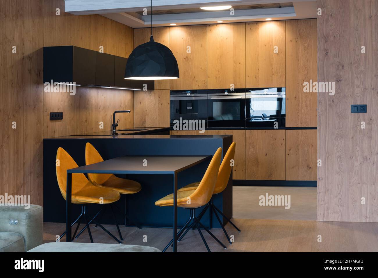 Kitchen interior of modern apartment Stock Photo - Alamy
