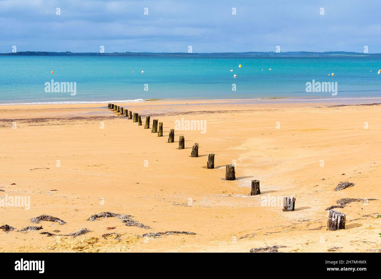 Remnants of the Old Cowes Jetty - Cowes, Victoria, Australia Stock Photo