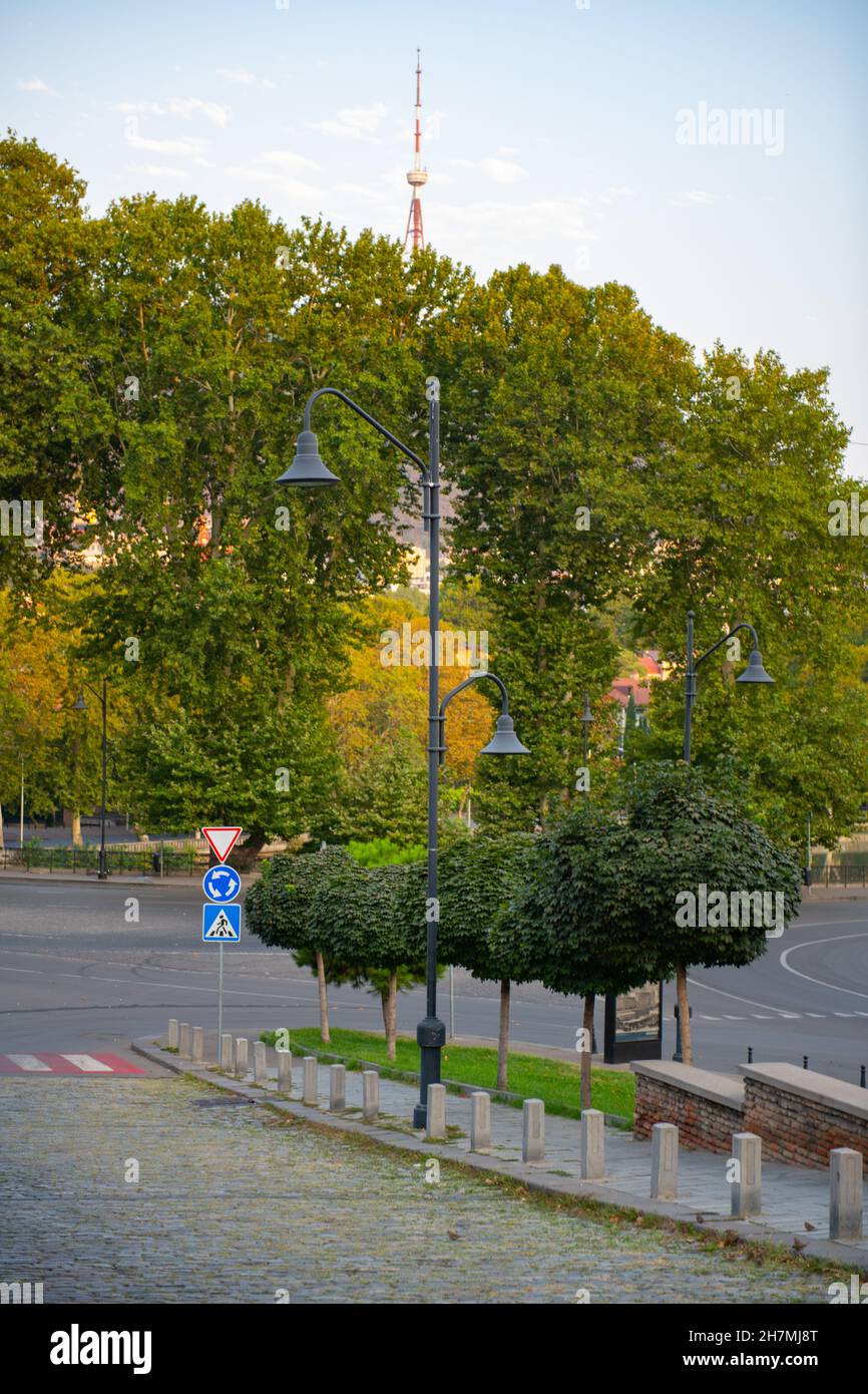 road from old stone block in tbilisi Stock Photo