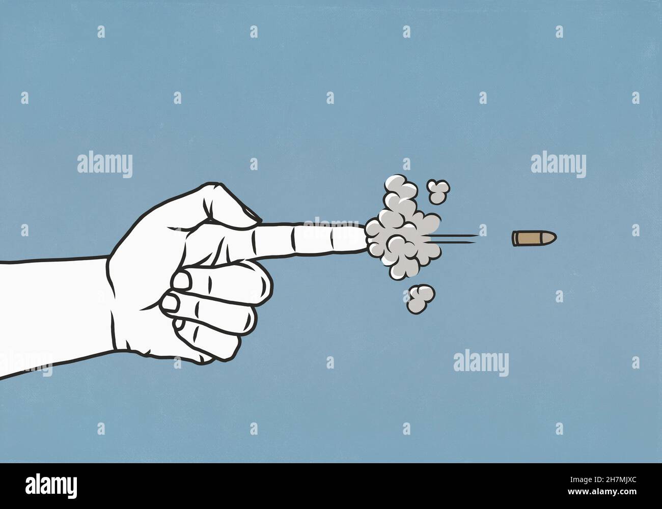 Finger gun shooting bullet Stock Photo Alamy