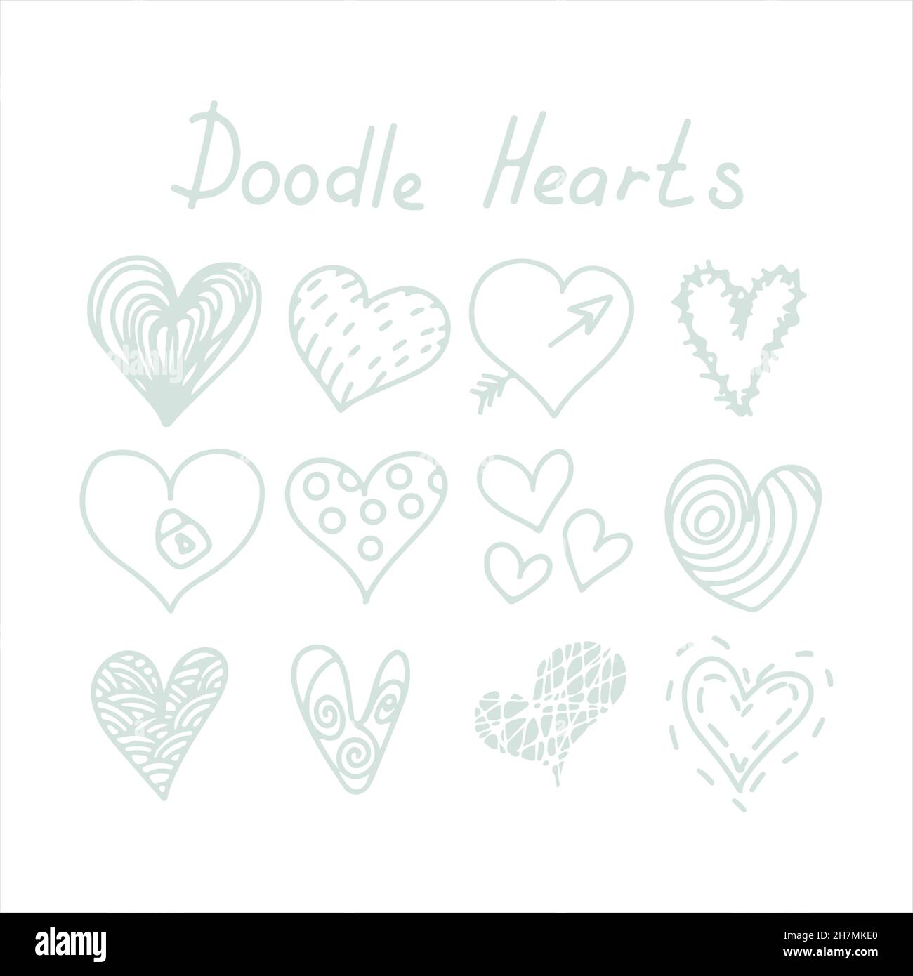 Vector doodle hearts Speech hand drawn bubbles set. Talk clouds ...