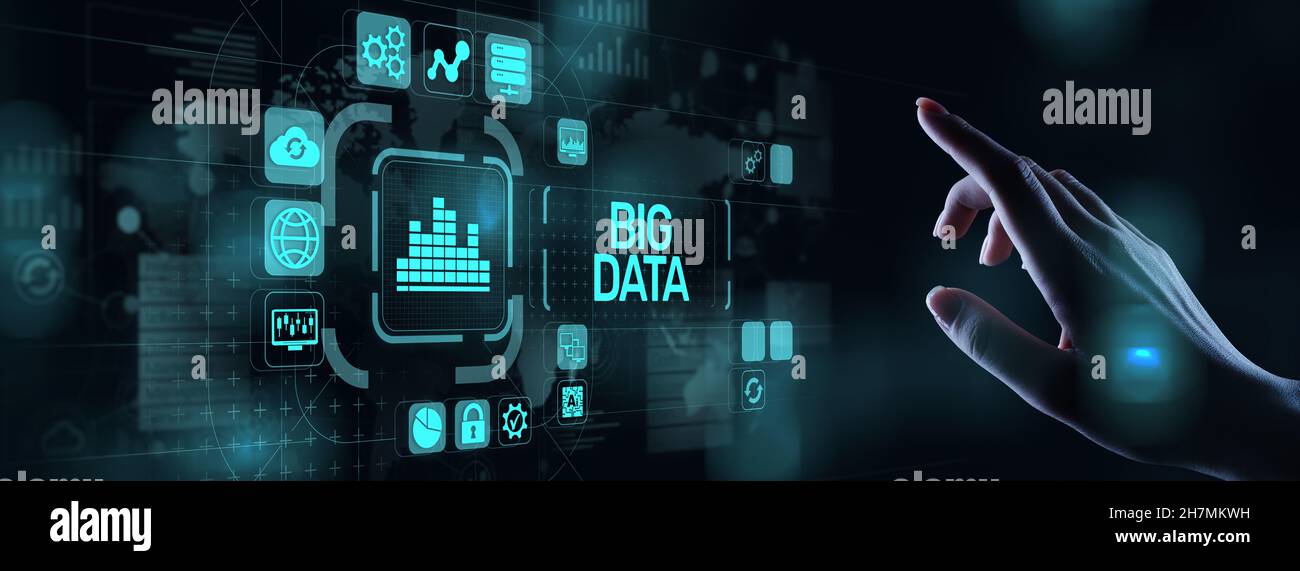 Big data analytics platform, business intelligence and modern technology concept on vitual screen. Stock Photo