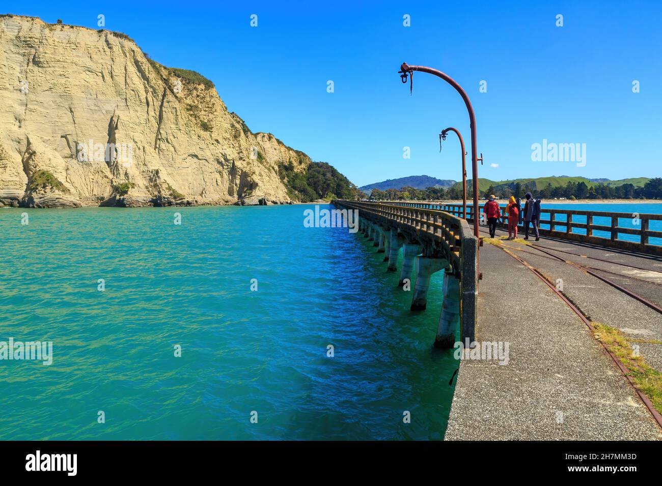 The historic wharf at Tolaga Bay, New Zealand, built 1929. It is the