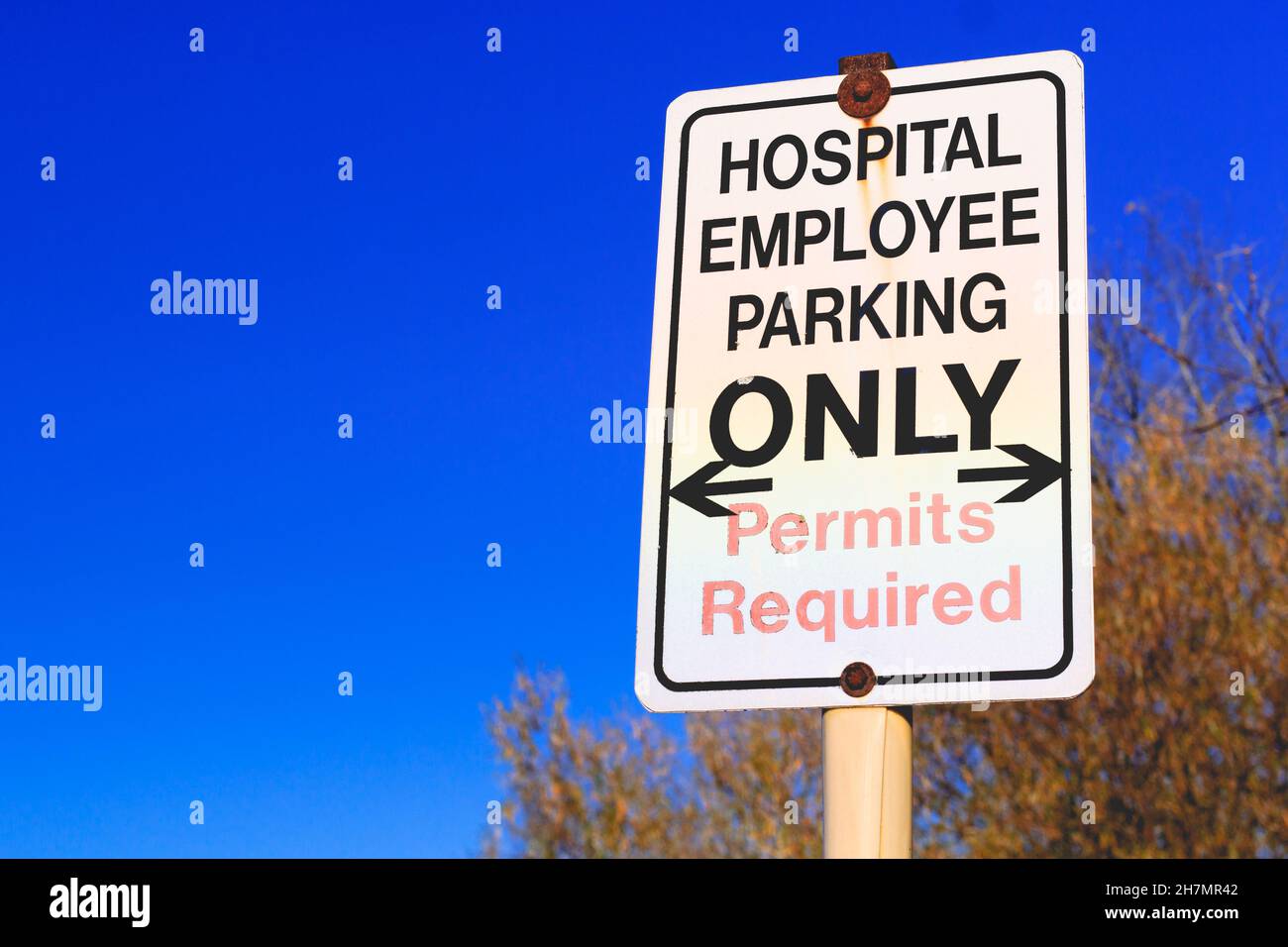 Hospital Employee Parking Sign Stock Photo Alamy