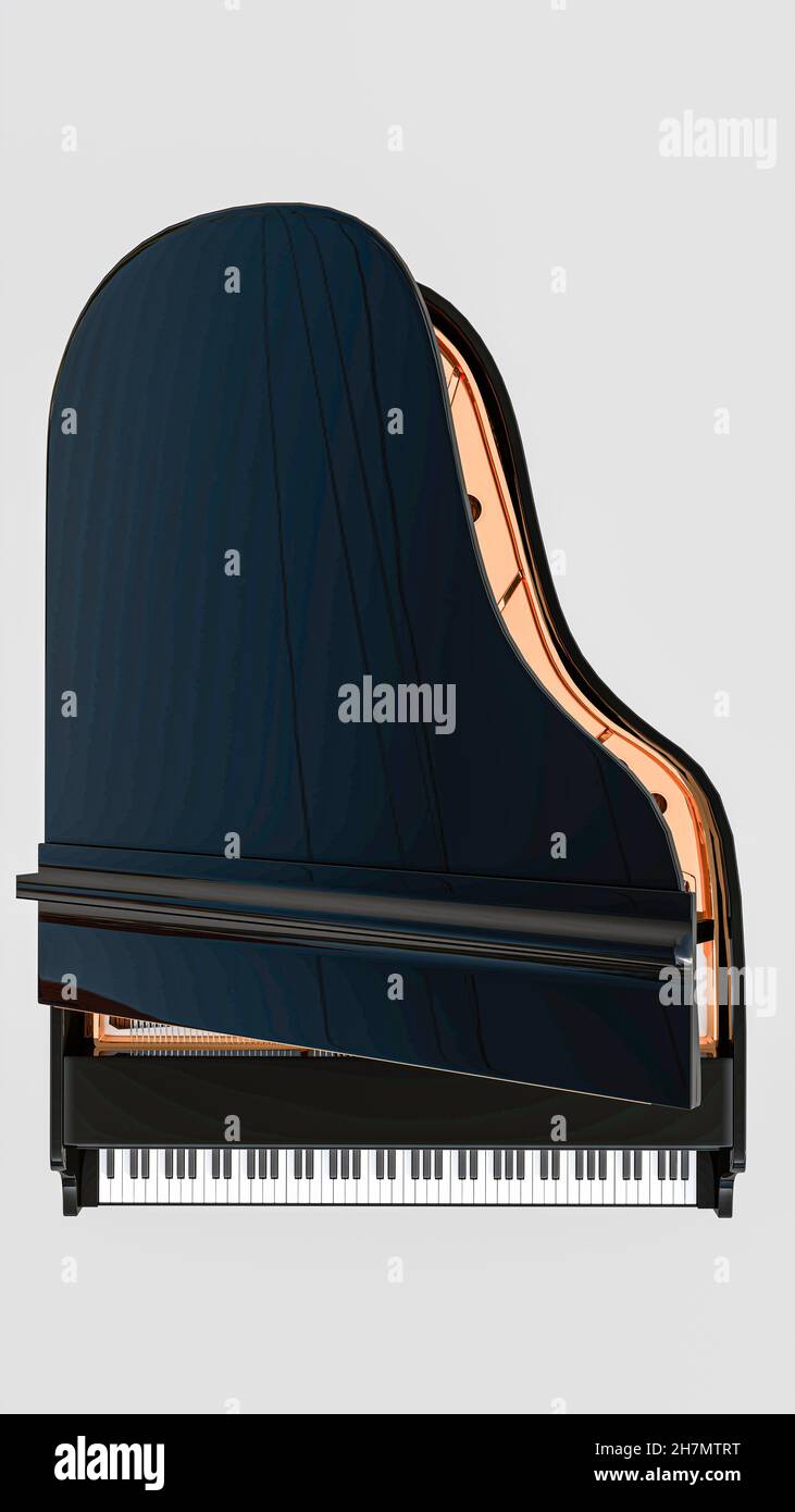 grand piano isolated on white background 3d illustration Stock Photo ...