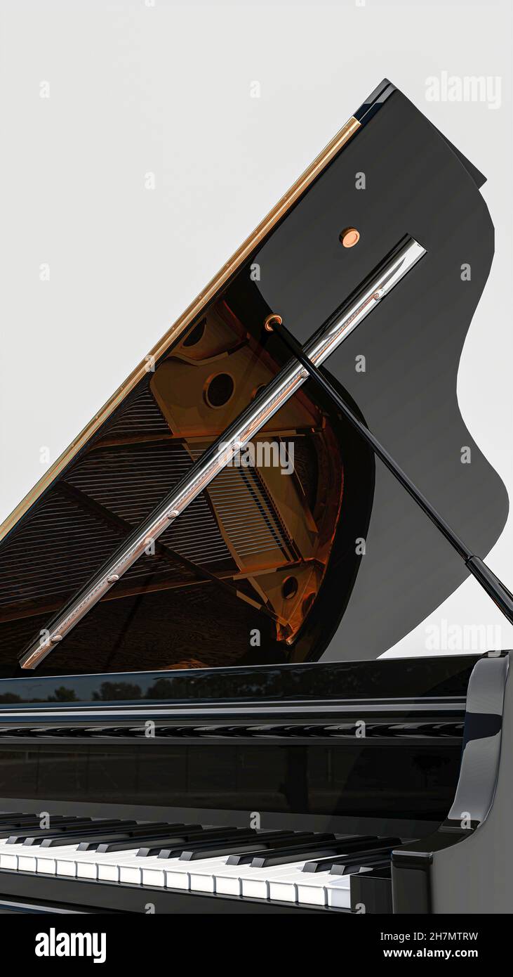 grand piano isolated on white background 3d illustration Stock Photo ...